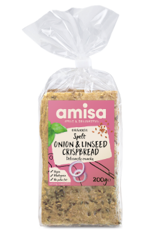 Amisa Organic Spelt Onion and Linseed Crispbread