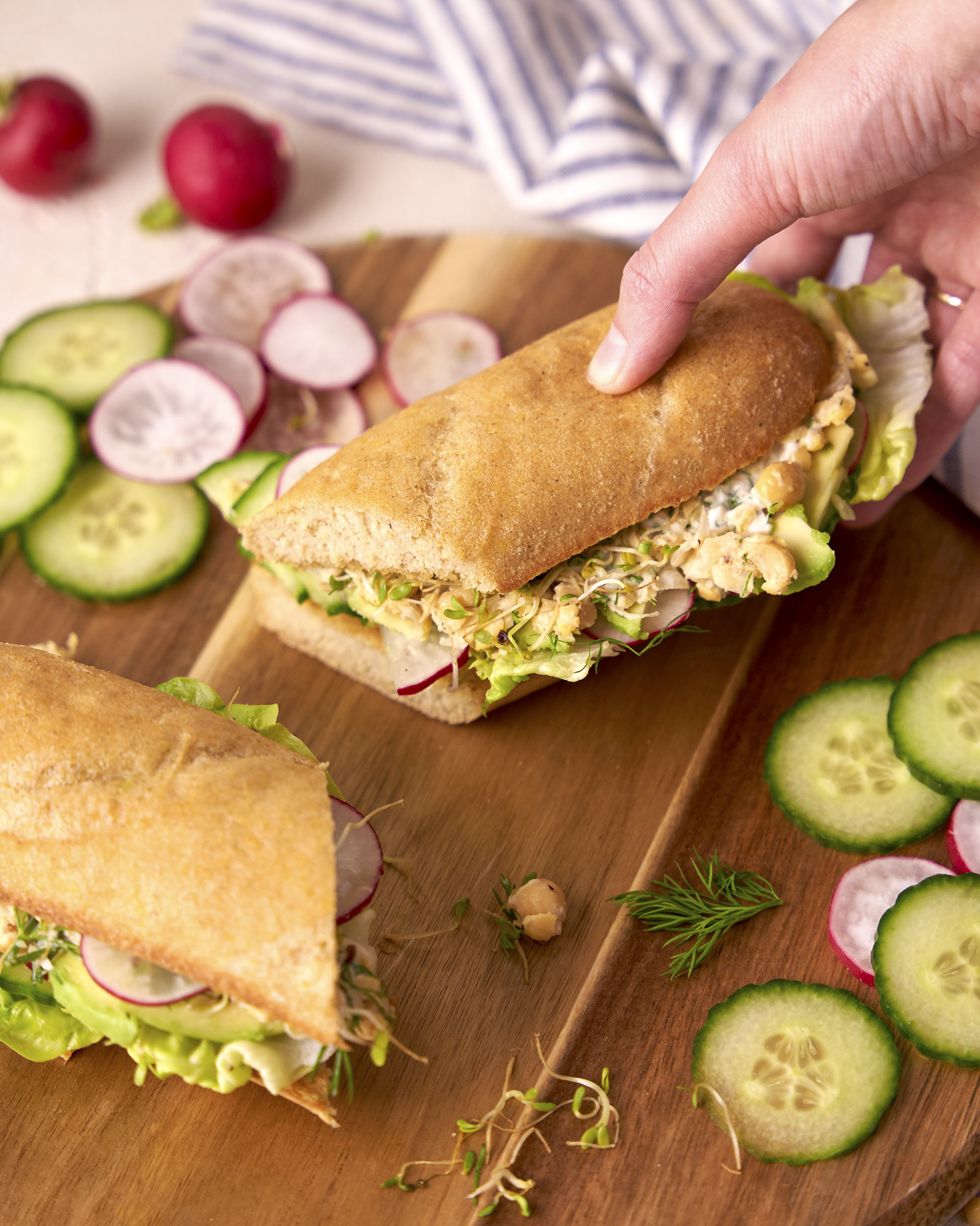 Gluten-Free and Vegan Chickpea Salad French Baguette | Amisa